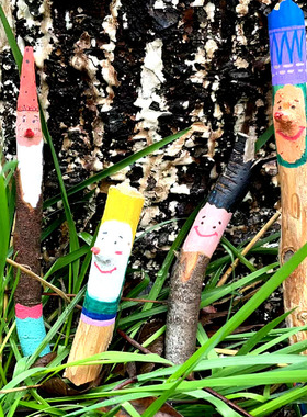 天然原木树枝插画幼儿园手工diy装饰木棍材料干树枝健康环保创意