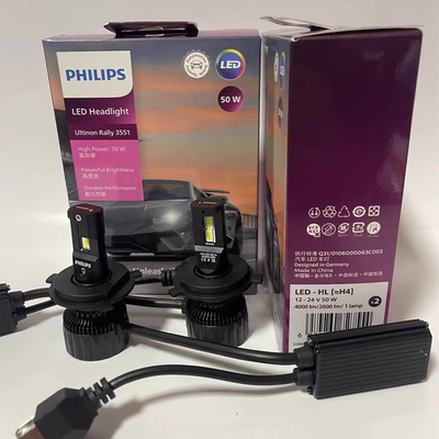 飞利浦汽车led大灯泡H7烈日极光H4H11HB3/9012大功率50W高瓦灯泡