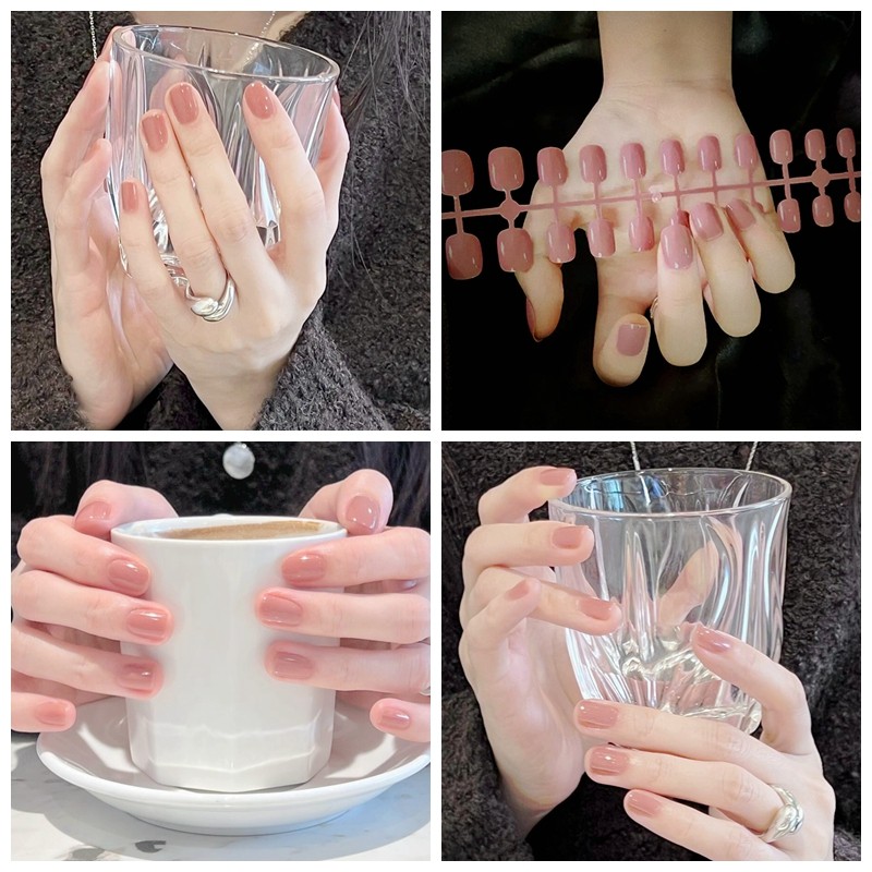 短款方圆纯色假指甲成品穿戴甲美甲裸粉玫瑰假指甲贴片可拆裸色,彩妆/香水/美妆工具,美甲工具,淘宝优惠券,粉丝福利购,淘宝优惠卷