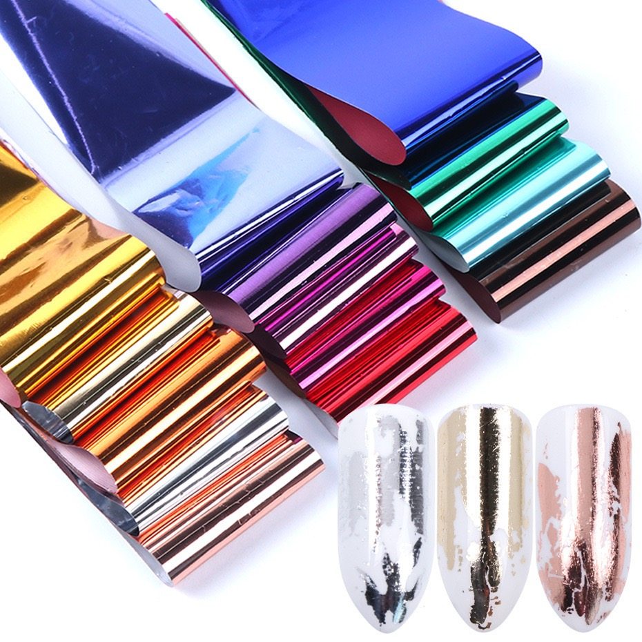 美甲星空纸转印纸14色金属色