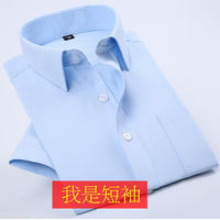 Summer thin white shirt, men's short-sleeved business and professional work clothes, blue shirt, men's half-sleeved one-inch work clothes thumbnail 3
