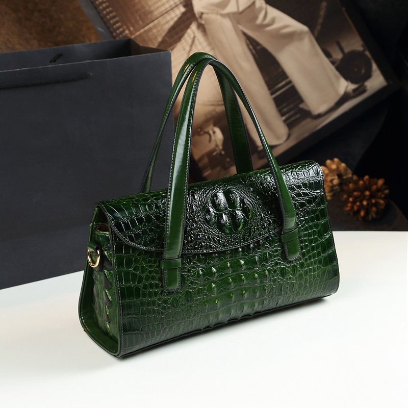 枕头包鳄鱼纹女包包2020新款波士顿手提包大气中年妈妈款单肩包女