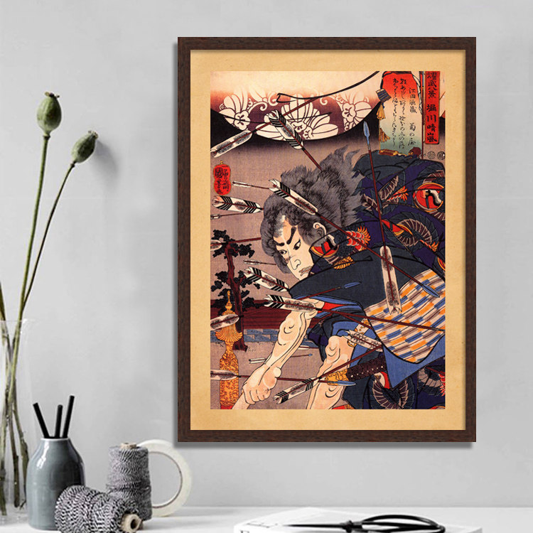 日式装饰画 日本武士 浮世绘 带相框 寿司料理店 酒屋餐厅 挂画