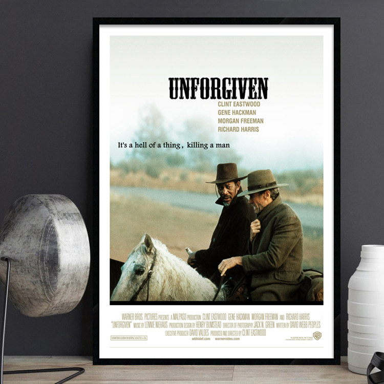 Unforgiven 不可饶恕 西部电影海报装饰画复古怀旧工业风有框挂画