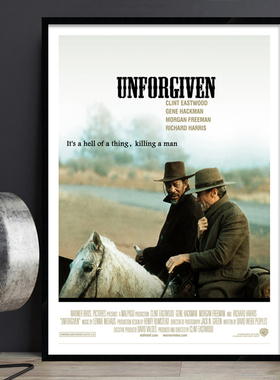 Unforgiven 不可饶恕 西部电影海报装饰画复古怀旧工业风有框挂画