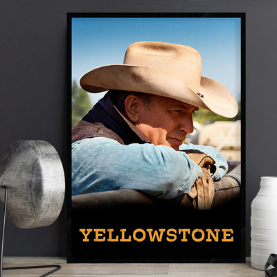 Yellowstone 黄石 美剧海报装饰画西部风格工业风酒吧有框挂墙画