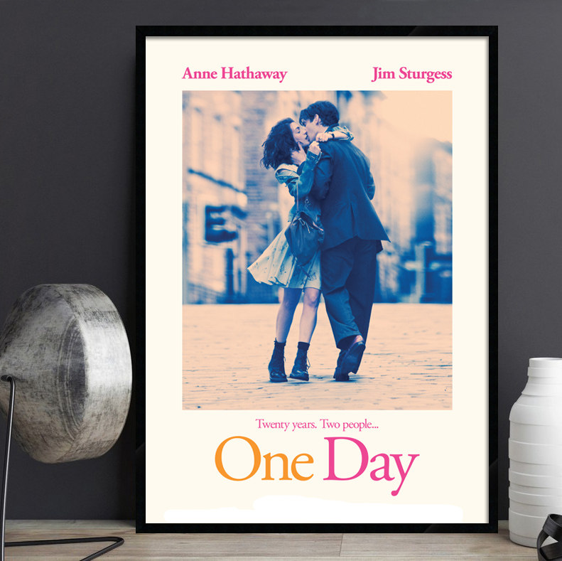 One Day 一天经典电影海报装饰画爱情文艺艺术餐咖啡厅床头挂画