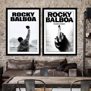 Rocky洛奇 经典电影海报装饰画 励志书房搏击拳击馆有框酒吧挂画