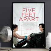 Five 饰画西餐咖啡厅有框挂画 爱情电影海报装 Feet Apart五尺天涯