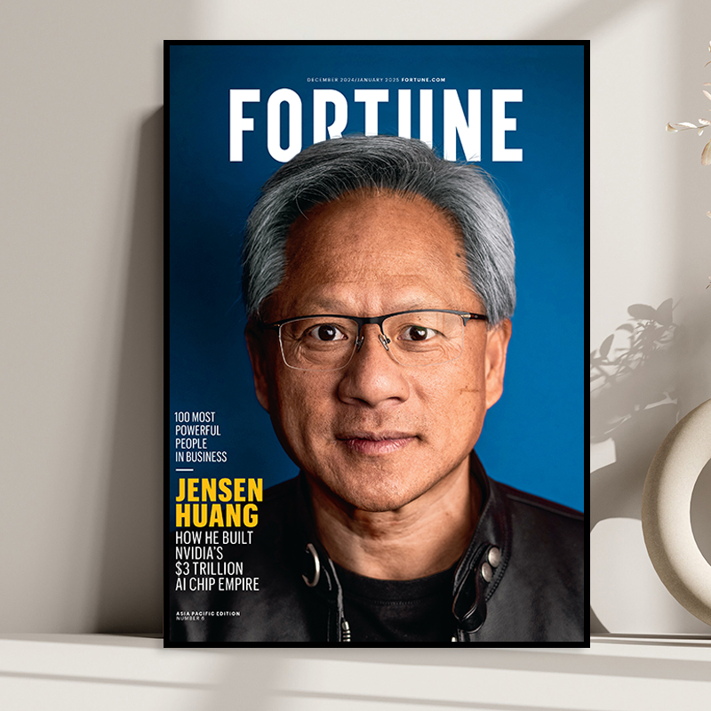 Jensen Huang黄仁勋海报企业家名人客厅书房办公室励志挂画装饰画