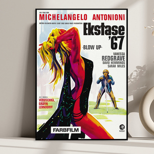 饰画意大利安东尼奥尼文艺艺术书房挂画 放大电影海报装 Blow