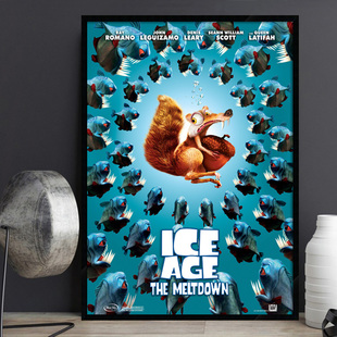 Ice Age 冰川时代 电影海报有框装饰画卡通动漫 儿童房简约挂画