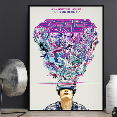 Ready Player One 头号玩家 科幻电影海报装饰卡通儿童房床头挂画