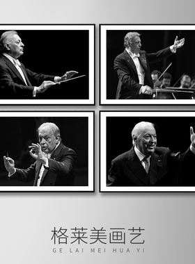 Zubin Mehta 祖宾梅塔古典交响乐指挥家装饰画音乐家琴房教室挂画