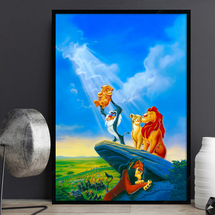 The Lion King狮子王 经典动画电影海报装饰画儿童房床头有框挂画