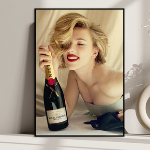 斯嘉丽约翰逊明星海报性感美女服装店酒吧酒店卧室装饰画时尚挂画