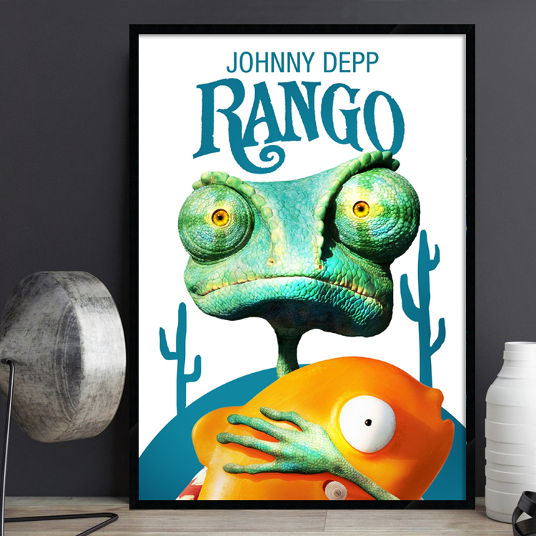 Rango 兰戈 电影海报装饰画 动画卡通简约风格餐厅饭店儿童房挂画