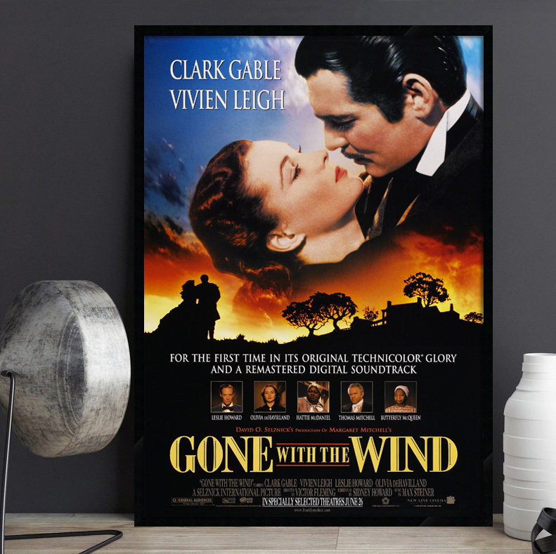 Gone with the Wind 乱世佳人经典电影海报装饰画费雯丽复古挂画