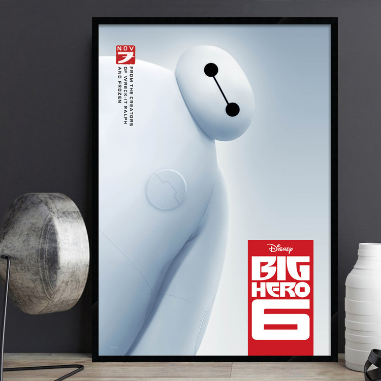 Big Hero 超能陆战队大白电影海报装饰画动画卡通儿童房床头挂画