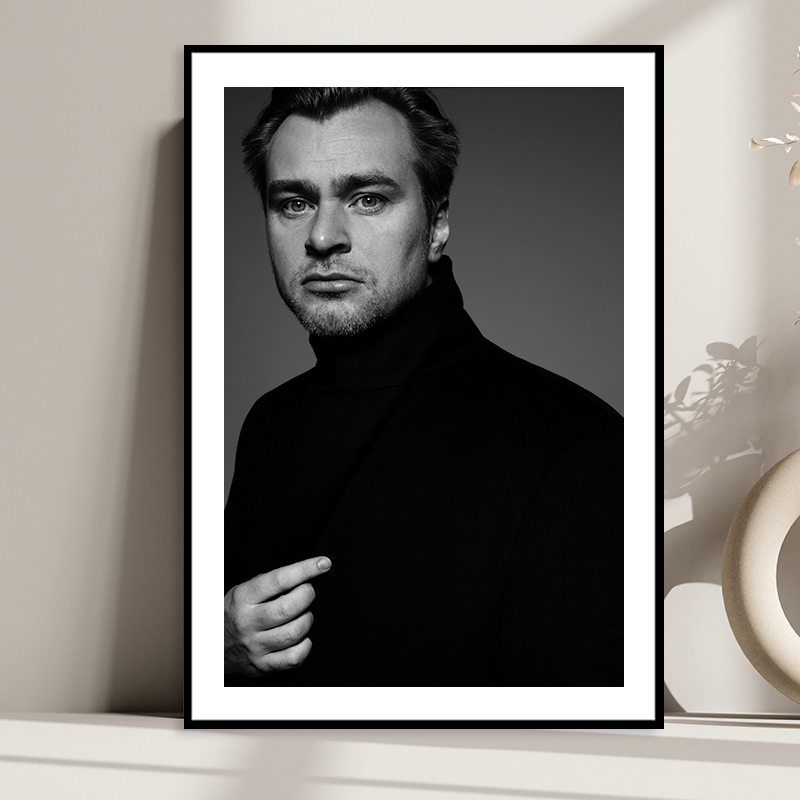 Christopher Nolan 克里斯托弗诺兰电影导演黑白人物书房装饰画