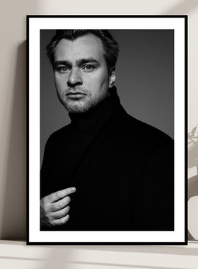 Christopher Nolan 克里斯托弗诺兰电影导演黑白人物书房装饰画