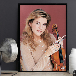 安妮·索菲·穆特海报壁画古典钢小提琴音乐家琴房教室装饰画挂画