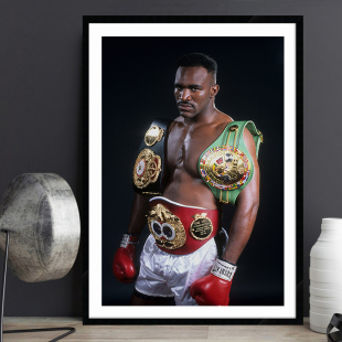 Holyfield 拳王霍利菲尔德海报拳击馆搏击酒吧装饰画健身房壁画