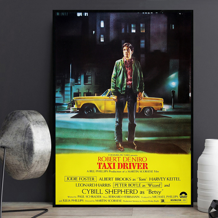 Taxi Driver 出租车司机经典电影海报装饰画罗伯特德尼罗书房挂画