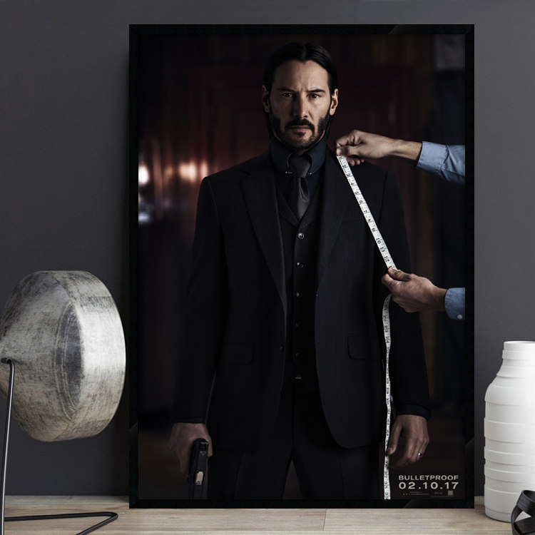 John Wick 疾速追杀 经典电影海报装饰画 酒吧餐厅宿舍有框挂画