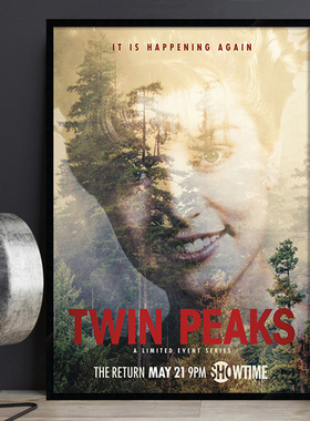 Twin Peaks 双峰 美剧海报装饰画复古怀旧酒吧餐厅有框壁画挂画