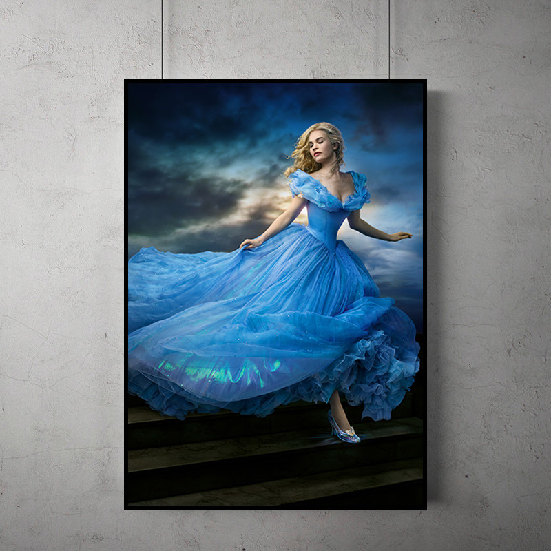 Cinderella 灰姑娘童话电影海报装饰画儿童房女孩公主房床头挂画