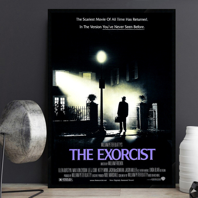 The Exorcist 驱魔人电影海报装饰画怀旧复古酒吧咖啡厅有框挂画