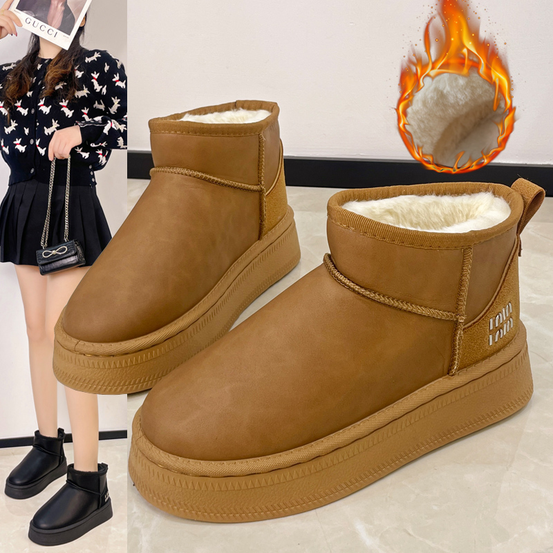 2025新款防水百搭皮毛一体雪地靴