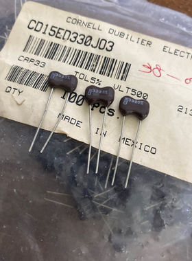 CD15ED330J03 500V33PF/500V33P 进口CDM银云母电容器 发烧电容