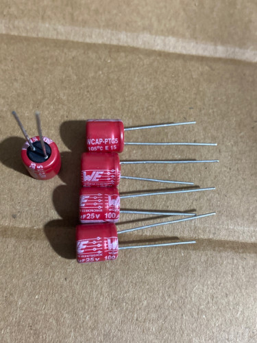 固态电容 25V100UF 德国进口 红袍 电容器 100uf/25v 8*8