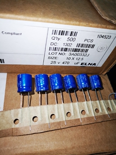 25V470UF/25V 依娜ELNA RE3  蓝袍电解电容器 10*12