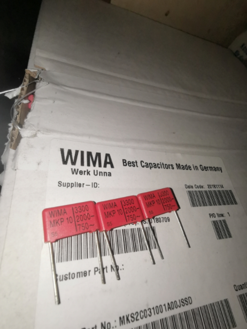 全新WIMA MKP10 3300PF 3.3NF 2000V P15MM 威马 332 薄膜电容器