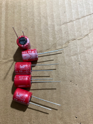 固态电容 50V68UF 进口 红袍音频电解电容器  68uf/50v 10*12