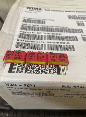 FKP1T002204B00KSSD WIMA威马薄膜电容器 1600V 220PF/221 PCM15