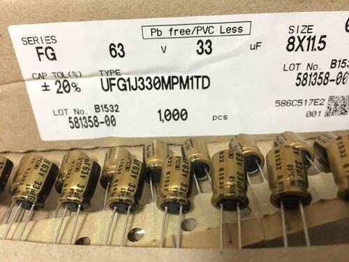 63V33UF 33UF/63V 尼吉康nichicon（fine gold）FG铜脚电解电容器