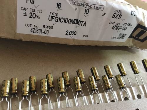 16V10UF 10UF/16V尼吉康nichicon（fine gold）铜脚FG 电解电容器