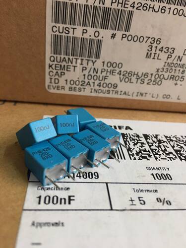 RIFA PHE426 0.1uF/250V 5%精度MKP薄膜电容器100nF/ 104小体积P5