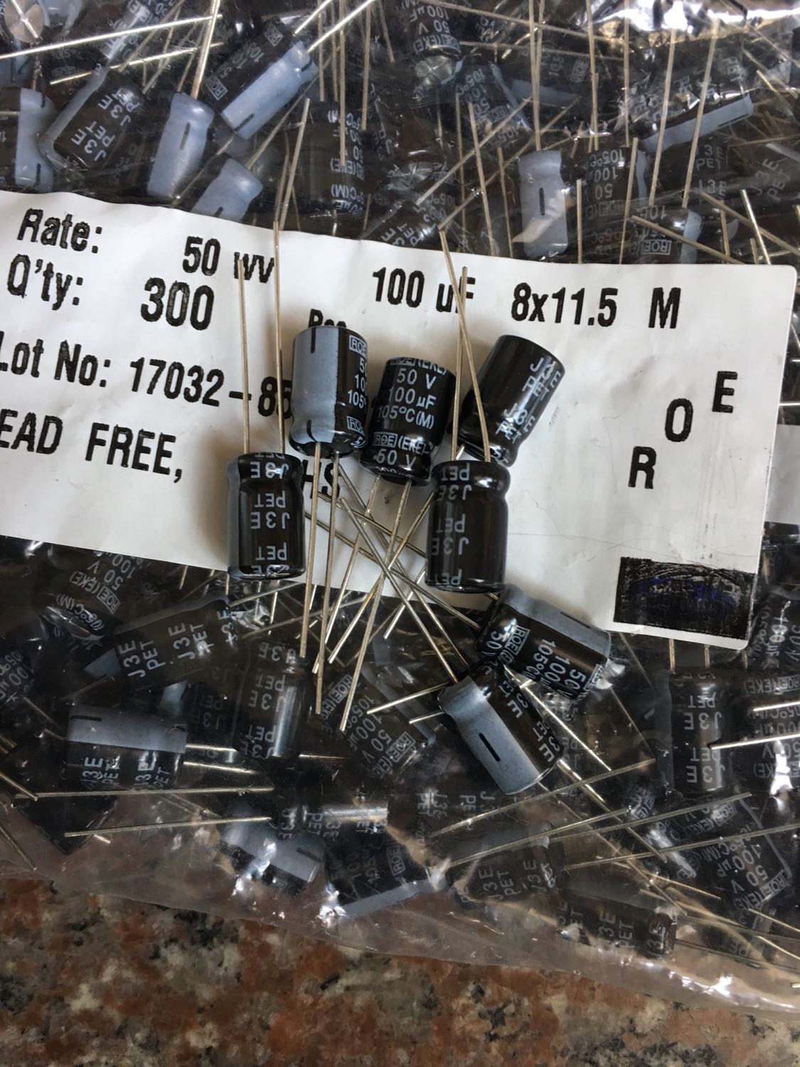 原盒 50V100UF EKO ROE 德国产EKE补品电解电容器 100UF/50V 8*11