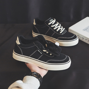 人本加绒帆布鞋男2025冬季新款男士保暖休闲运动鞋复古百搭二棉鞋