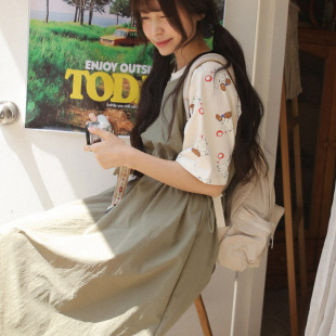 复古森系防水圆领收腰长连衣裙背心裙女 2025夏新 ㊣ 妹妹家