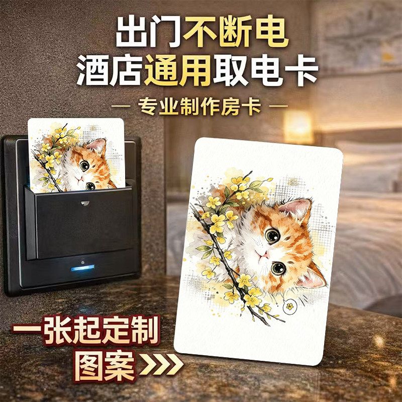 出门不断电酒店通用取电卡智能门禁卡定制图案专业制作房卡猫图案