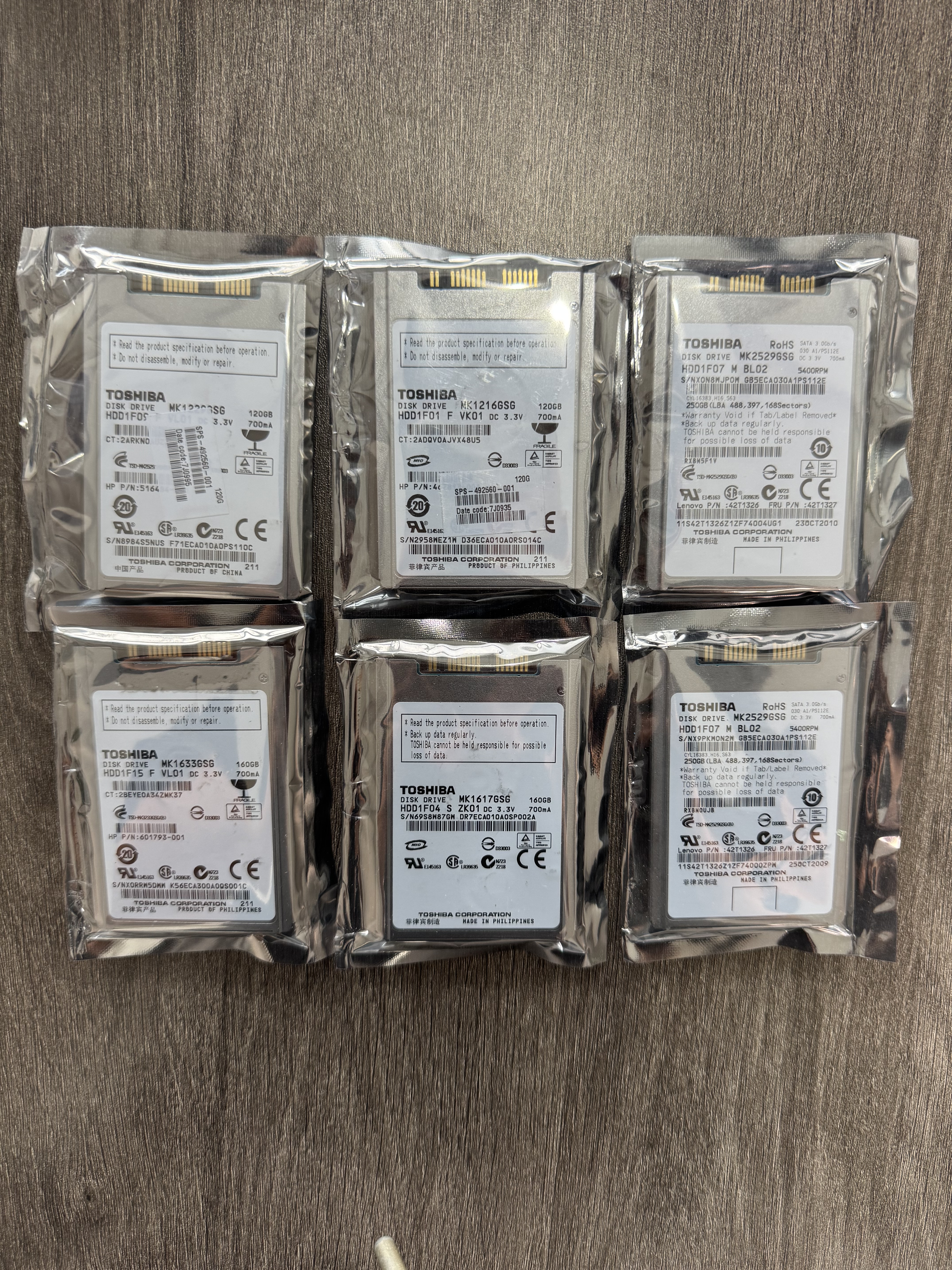 原装东芝1.8寸MicroSATA串口硬盘 超薄本工控机游戏机存储盘120GB