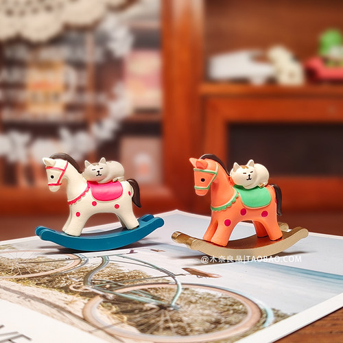 圣诞创意木马桌面小摆件