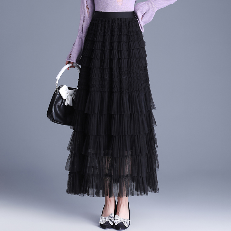 早菲长裙a字仙女a字蛋糕网纱裙