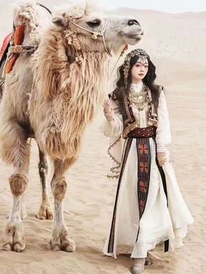 古国公主西域民族风重工宫廷风新疆敦煌鎏金华丽古装服装旅拍摄影